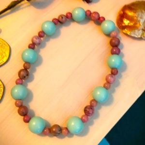 Bracelet | Handmade Authentic Turquoise and Rose Quartz Bracelet
